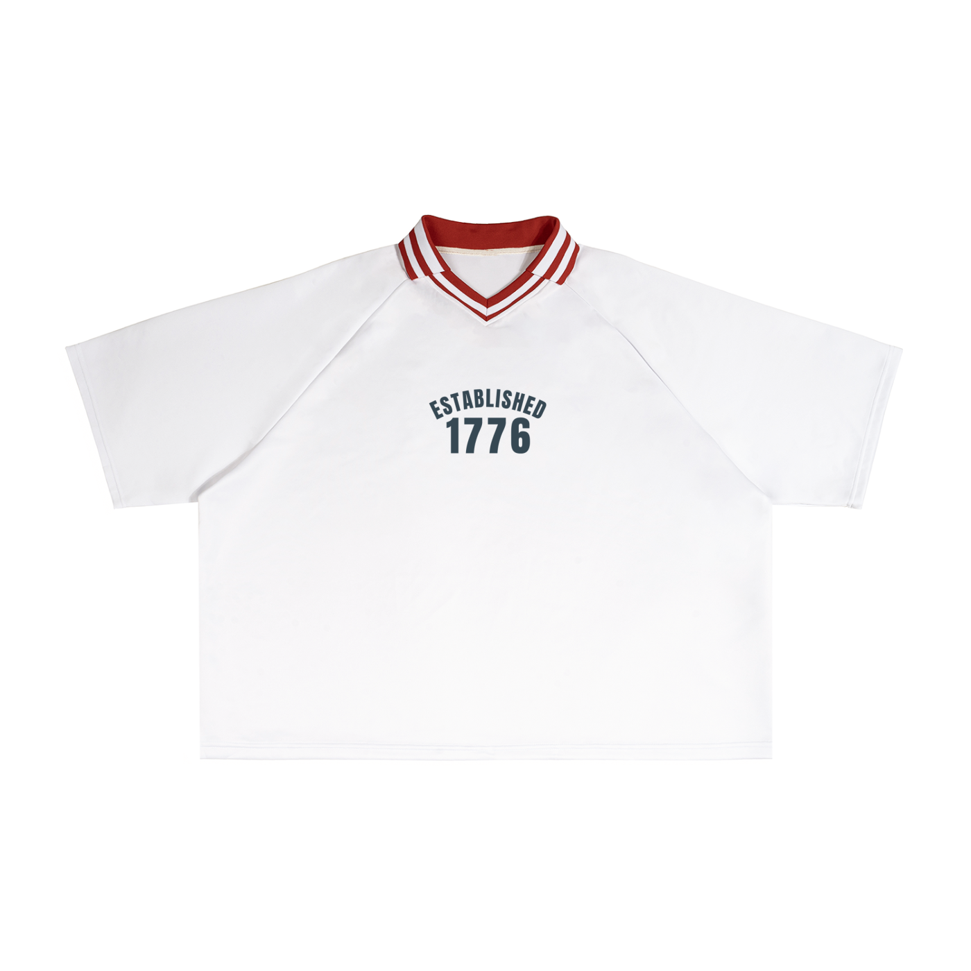 Contrast Lapel Collar Boxy T-Shirt