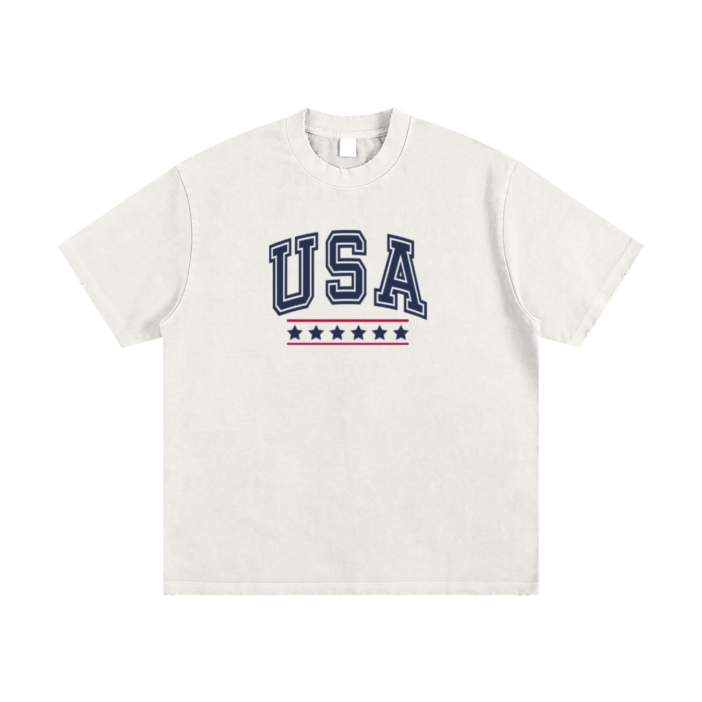 Heavyweight Vintage Washed Frayed T-Shirt