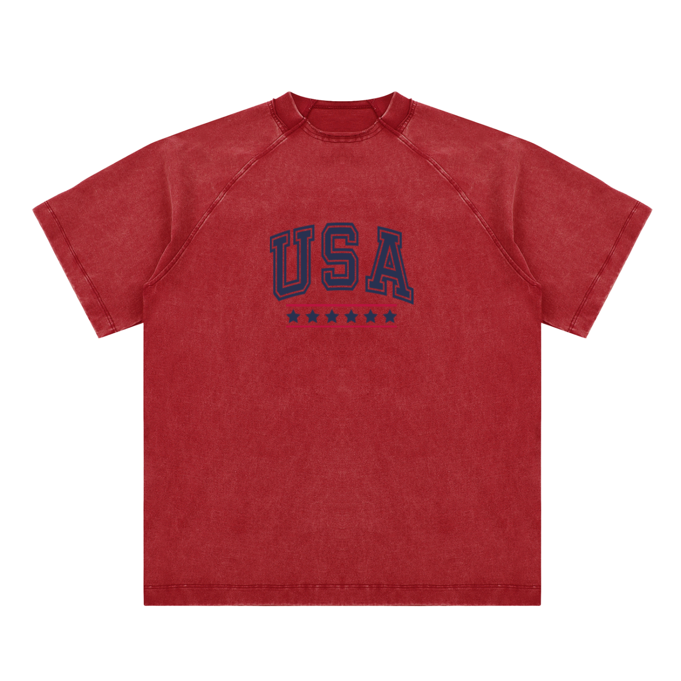 Vintage Washed Raglan Cotton T-Shirt