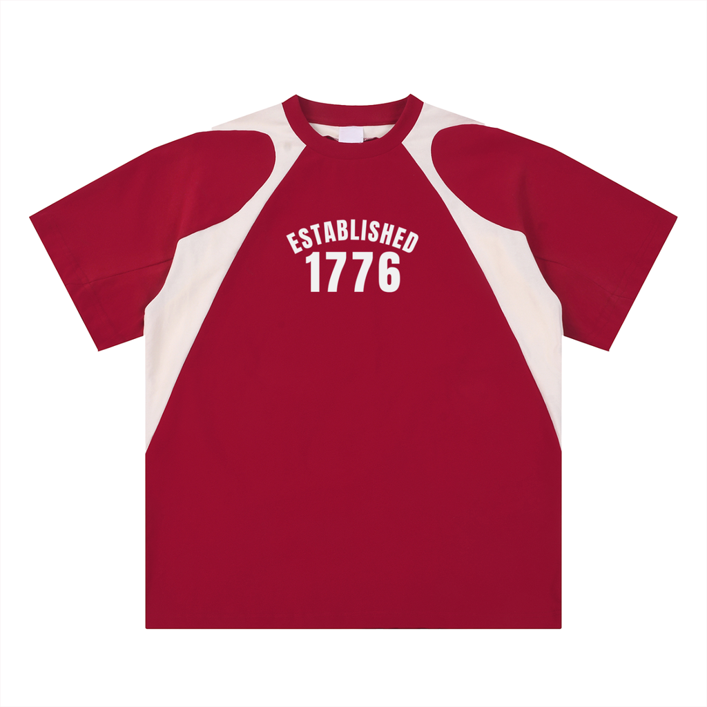 Contrast Panel Cotton T-Shirt