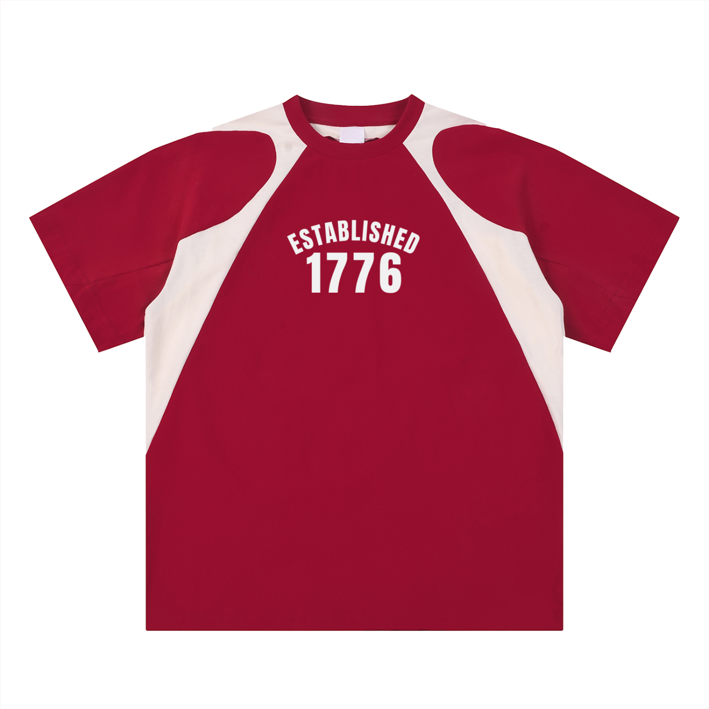 Contrast Panel Cotton T-Shirt